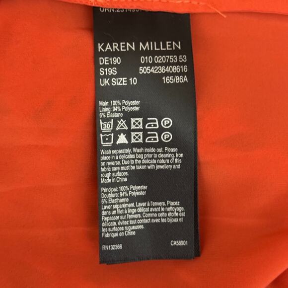 KAREN MILLEN Orange Lace Sequin Midi Dress US 6 Cocktail - Picture 10 of 12